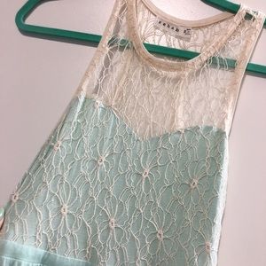 Mint Green and Lace Rehab Maxi Dress